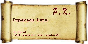 Poparadu Kata névjegykártya